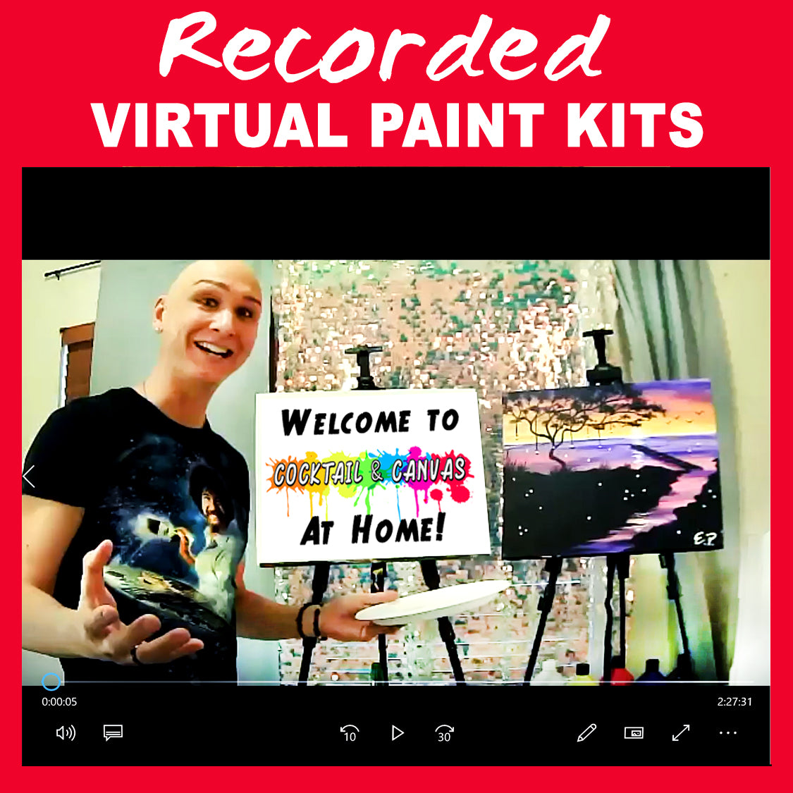 Kids Virtual Mosaic Canvas Paint pre-recorded lesson - A Sprinkle of Fun