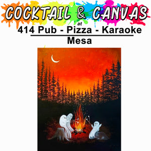 "Ghostly Campfire" Paint and Sip at 414 Pub - Pizza - Karaoke on Sat, Oct 4