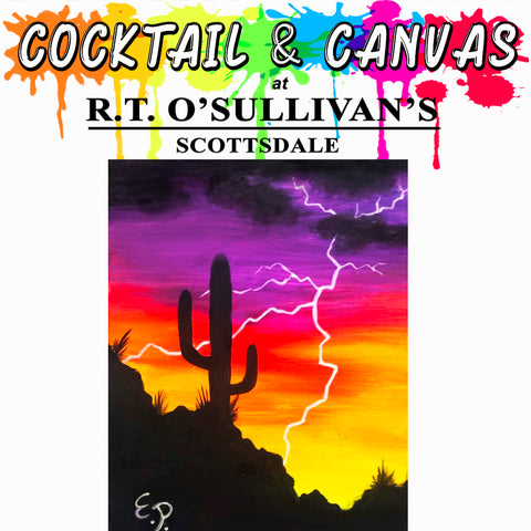 "Desert Lightning" Paint and Sip at R.T. O'Sullivan's on Sunday, Aug 20 at 2pm