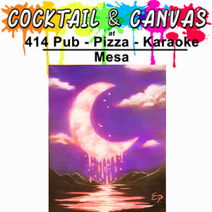 "Dripping Moon" Paint and Sip at 414 Pub - Pizza - Karaoke on Sat, Jan 20 at 1pm