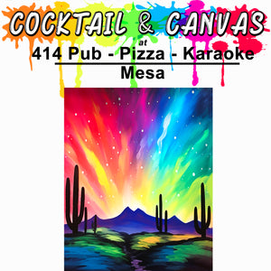 "Electric Phoenix Sky" Paint and Sip at 414 Pub - Pizza - Karaoke on Sat, Feb 24 at 1pm