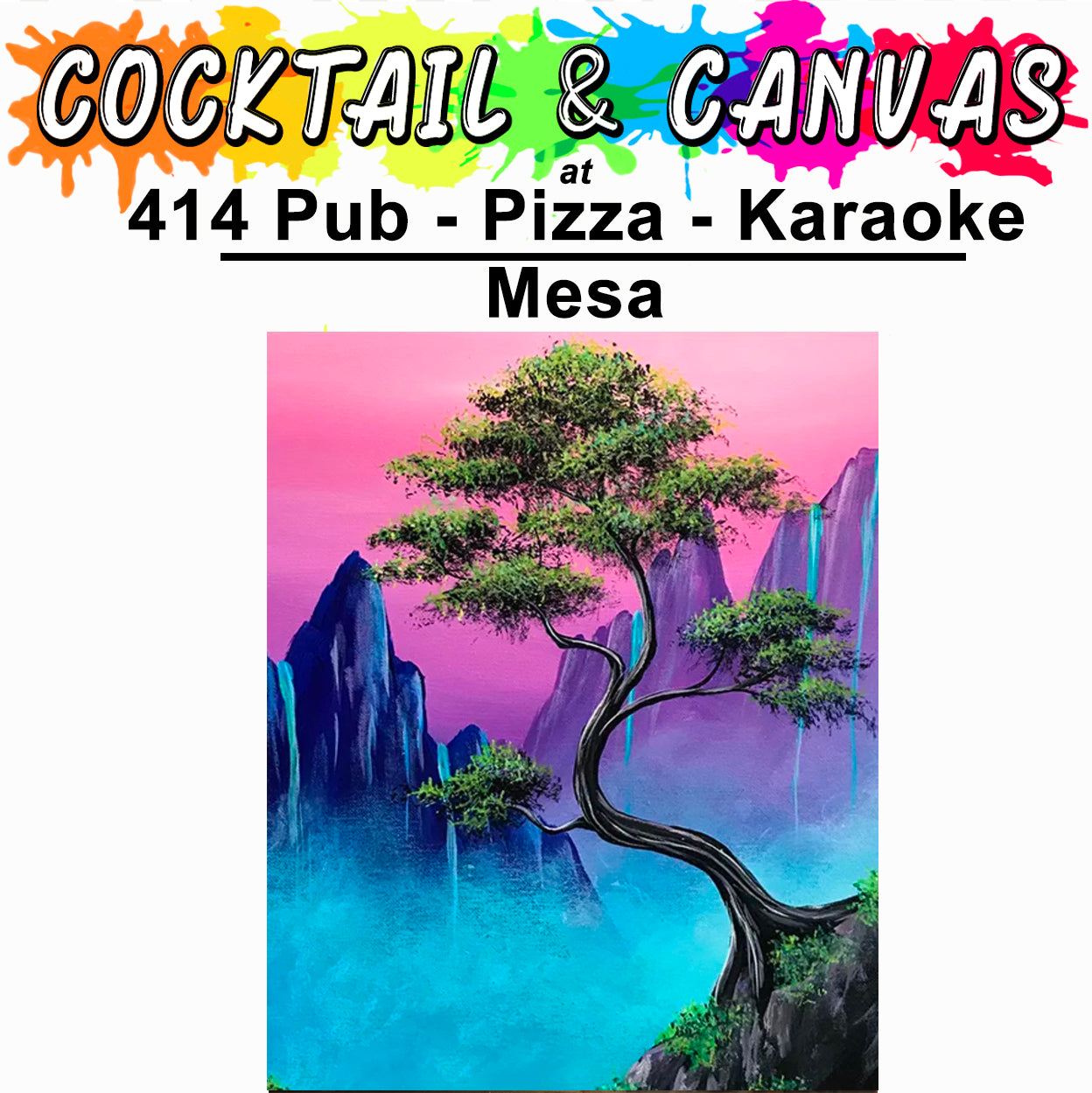 "Mystic Tree" Paint and Sip at 414 Pub, Pizza, Karaoke on Sat, November 23 at 1pm