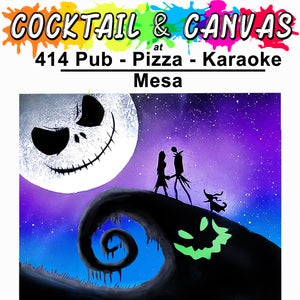 "Nightmare Before Halloween" Paint and Sip at 414 Pub, Pizza, Karaoke on Sat, October 26 at 1pm