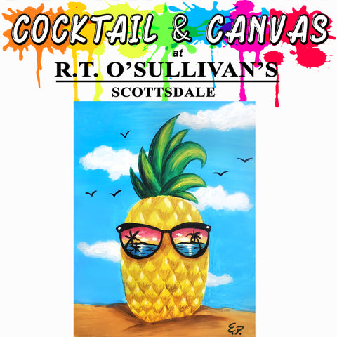 "Pineapple Beach" Paint and Sip at R.T. O'Sullivan's on Sunday, Aug 6 at 2pm