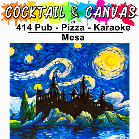 "Starry Potter Castle" Paint and Sip at 414 Pub, Pizza, Karaoke on Sat, August 24 at 1pm