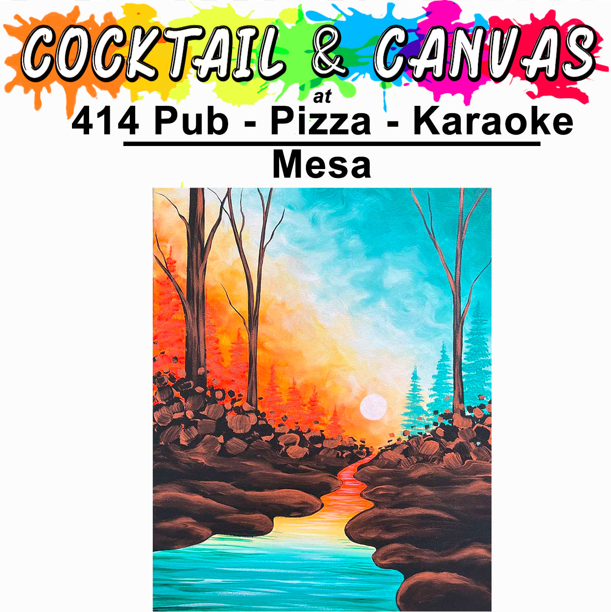 "Tranquil Creek" Paint and Sip at 414 Pub - Pizza - Karaoke on Sat, Nov 29