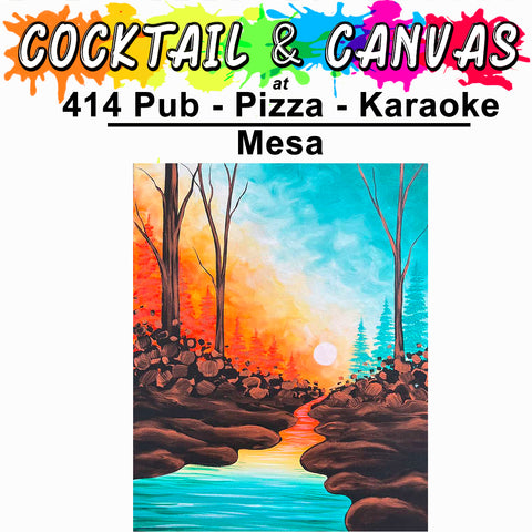 "Tranquil Creek" Paint and Sip at 414 Pub - Pizza - Karaoke on Sat, Nov 29