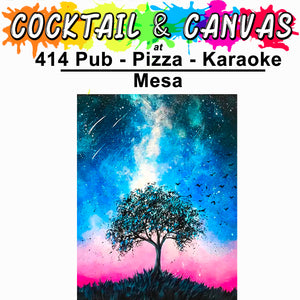 "Twilight Meteorites" Paint and Sip at 414 Pub, Pizza, Karaoke on Sat, February 22 at 1pm