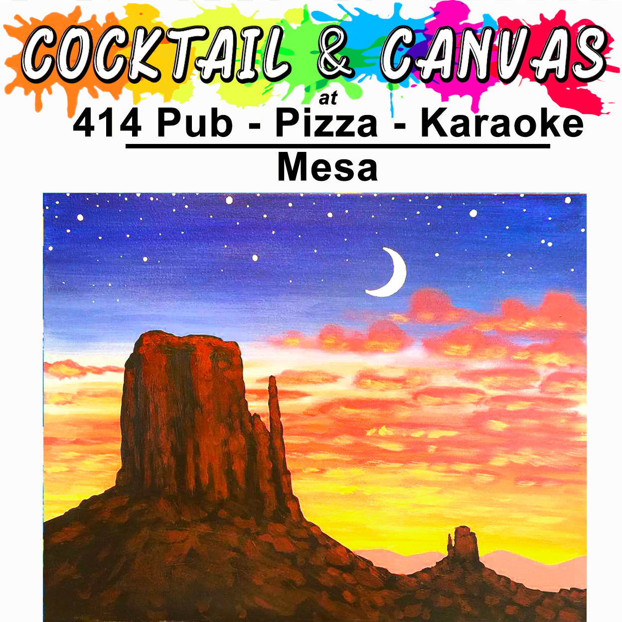 "Western Twilight" Paint and Sip at 414 Pub - Pizza - Karaoke on Sat, Nov 15