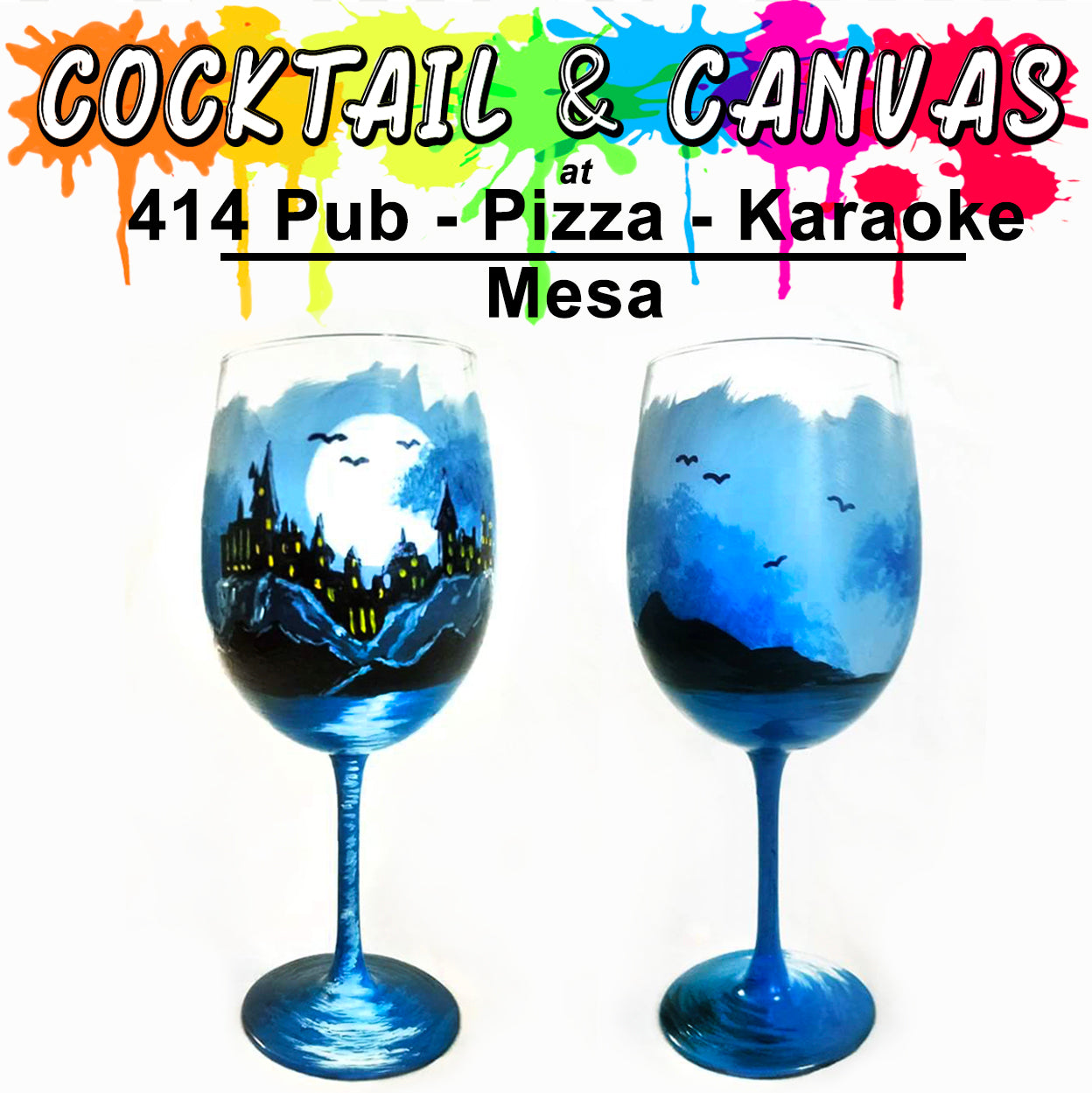 "Wizardly Wine Goblets" Paint and Sip at 414 Pub - Pizza - Karaoke on Sat, Nov 4 at 1pm