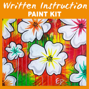 "Abstract Flowers" Paint at Home Kit With Written Instructions