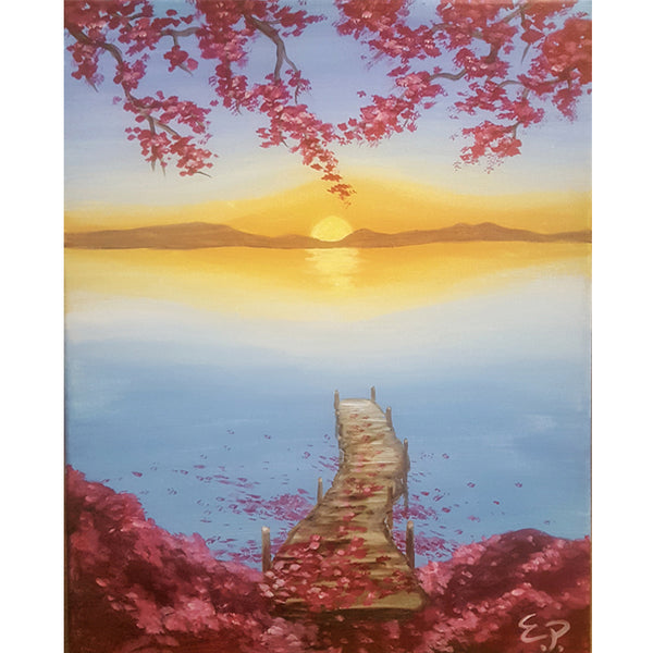 Cherry Blossom Sunset Painting Class Thu, August 1
