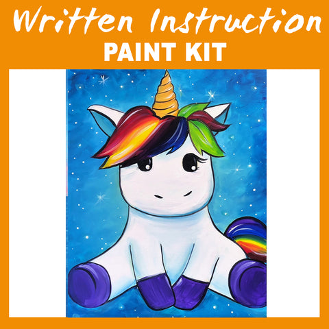 "Colorful Unicorn" Paint at Home Kit With Written Instructions