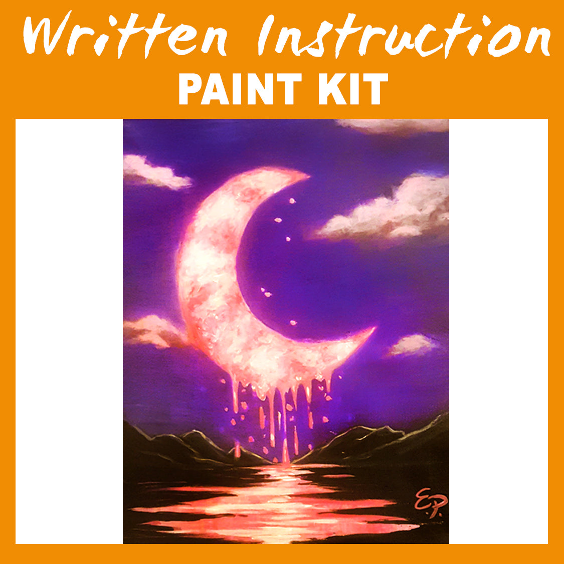 "Dripping Moon" Paint at Home Kit With Written Instructions
