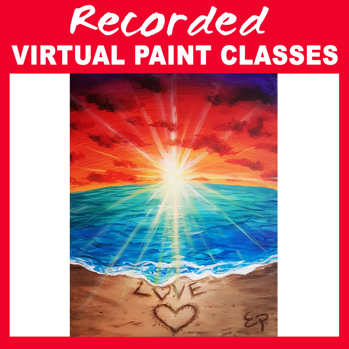"Love On The Beach" Recorded Virtual Paint Class