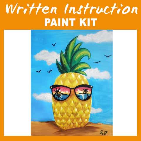 "Pineapple In Paradise" Paint at Home Kit With Written Instructions