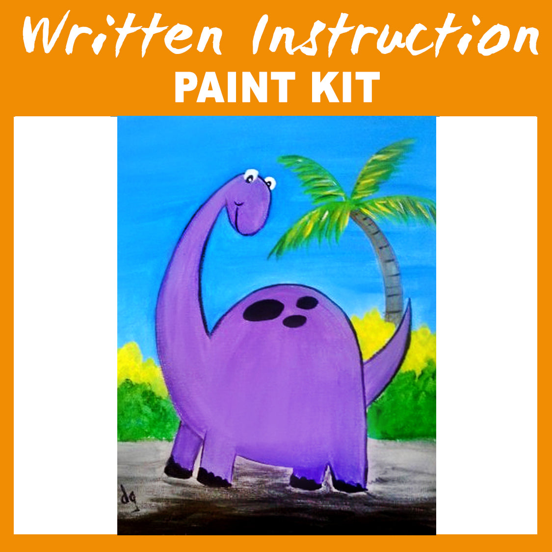 Purple Dinosaur Paint at Home Kit With Written Instructions