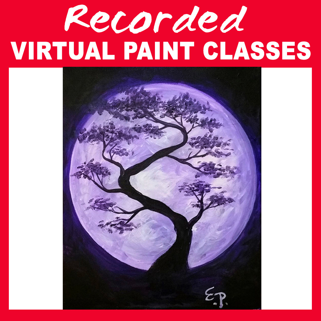 "Purple Moon" Recorded Virtual Paint Class
