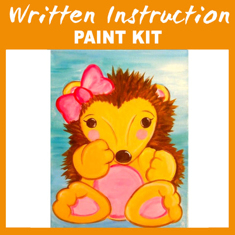 Sitting Pretty Hedgehog Paint at Home Kit With Written Instructions